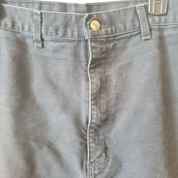 Carhartt Mens Black Pants Size 48 x 30 Worn Faded Distressed Dungaree Work Pants - Picture 3 of 16